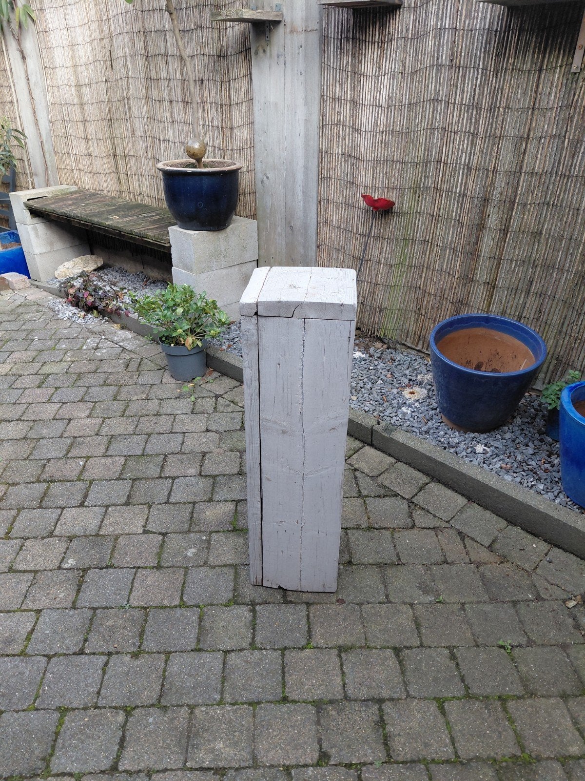 Houten zuil voor tuin of decoratie, Ophalen, Gebruikt