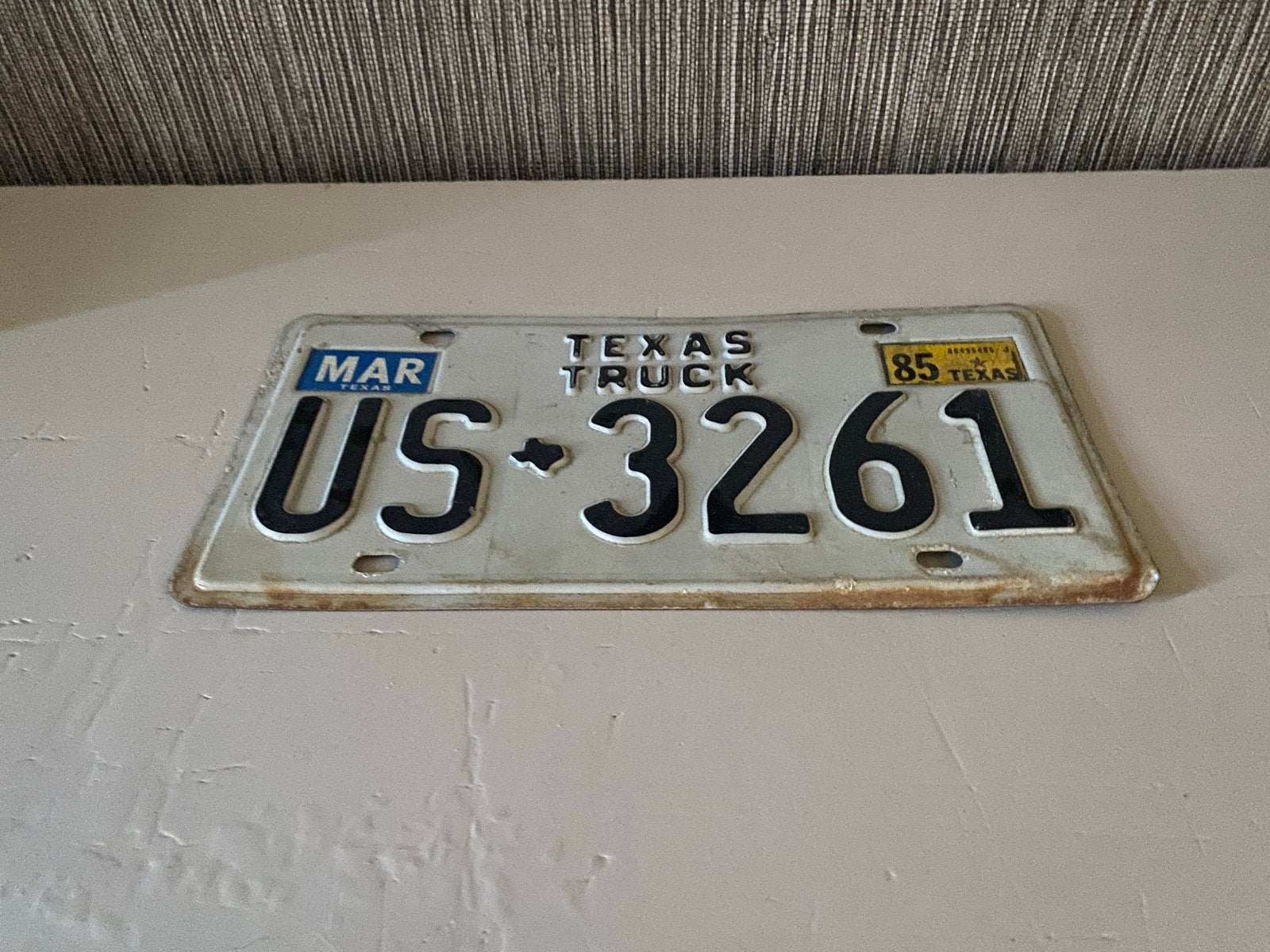 Vintage Texas Truck Kentekenplaat US-3261 (1985), Ophalen of Verzenden
