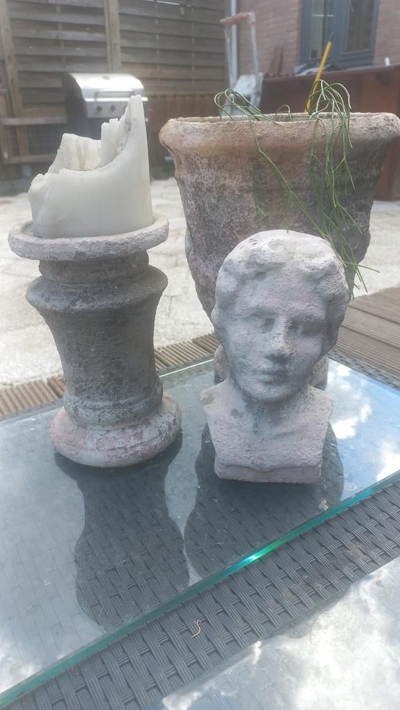 Decoratieve set: Buste, kaarsenhouder en pot, Ophalen of Verzenden