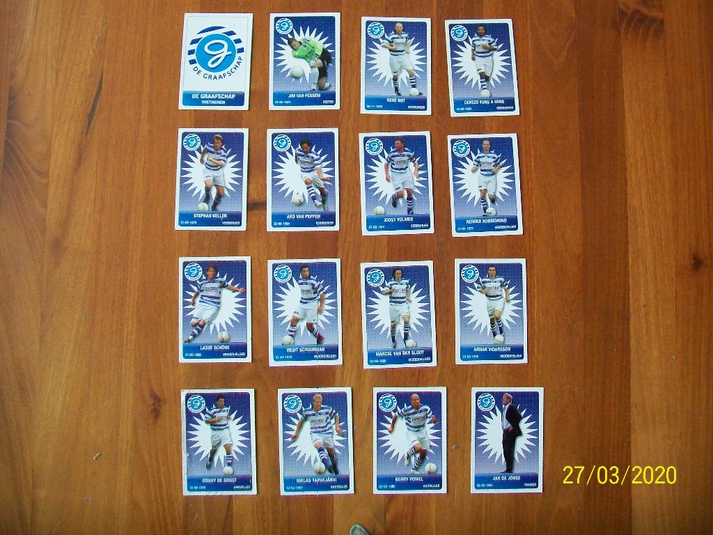 16 Voetbalplaatjes De Graafschap seizoen 2007 - 2008, Verzamelen, Verzenden, Zo goed als nieuw, Overige binnenlandse clubs, Poster, Plaatje of Sticker