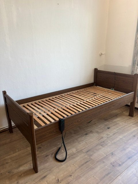 Senioren bed elektrisch, Ophalen, Eenpersoons, Bruin, 200 cm