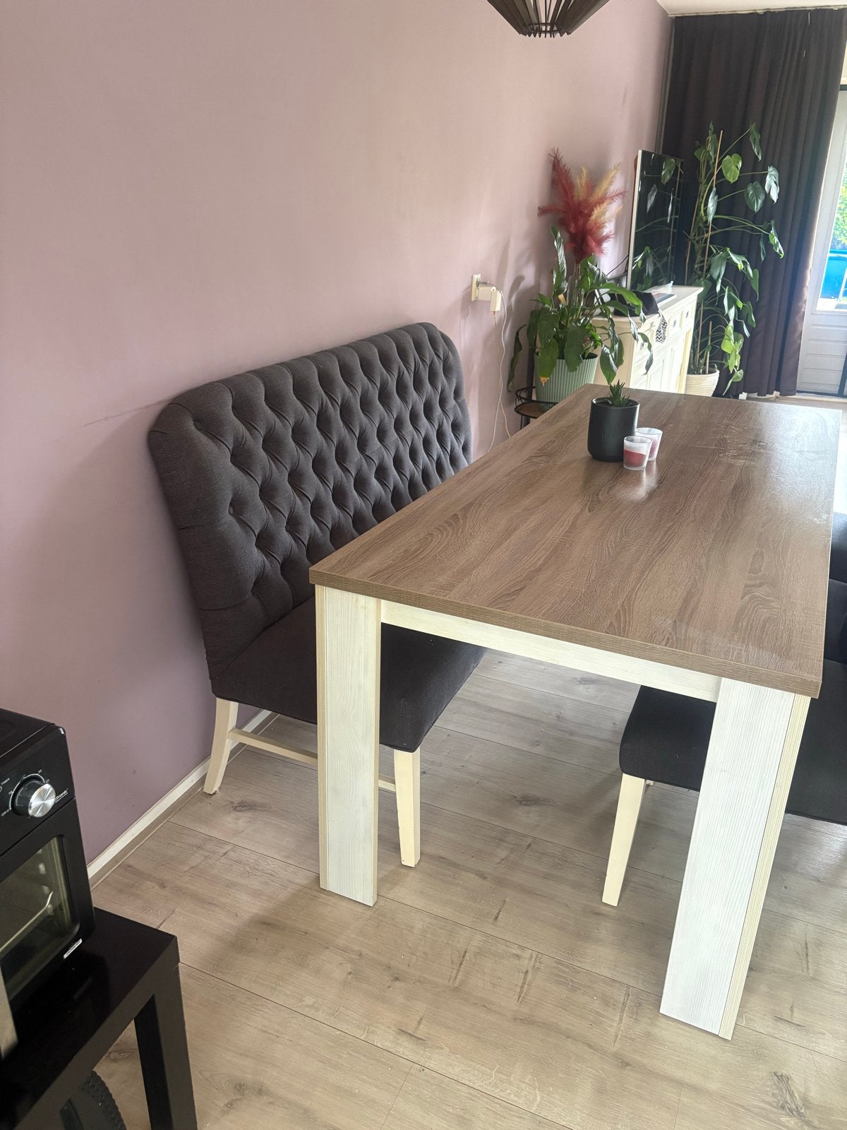 Eettafel met bank en stoelen - Modern en comfortabel, Ophalen, 50 tot 100 cm, Zo goed als nieuw, 150 tot 200 cm