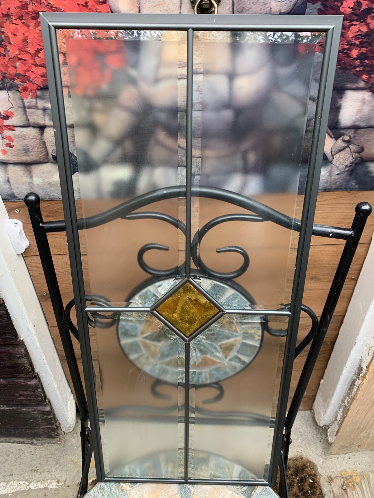 Glas in lood raam met aluminium frame Inkijkwerend., Ophalen of Verzenden, Nieuw, Glas