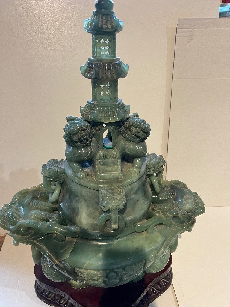Jade wierrookbrander, Groen, China, Ophalen of Verzenden, Steen/keramiek