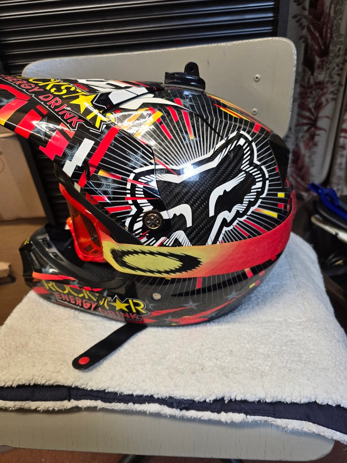Fox Rockstar Energy Offroadhelm met GoPro Mount, Ophalen of Verzenden