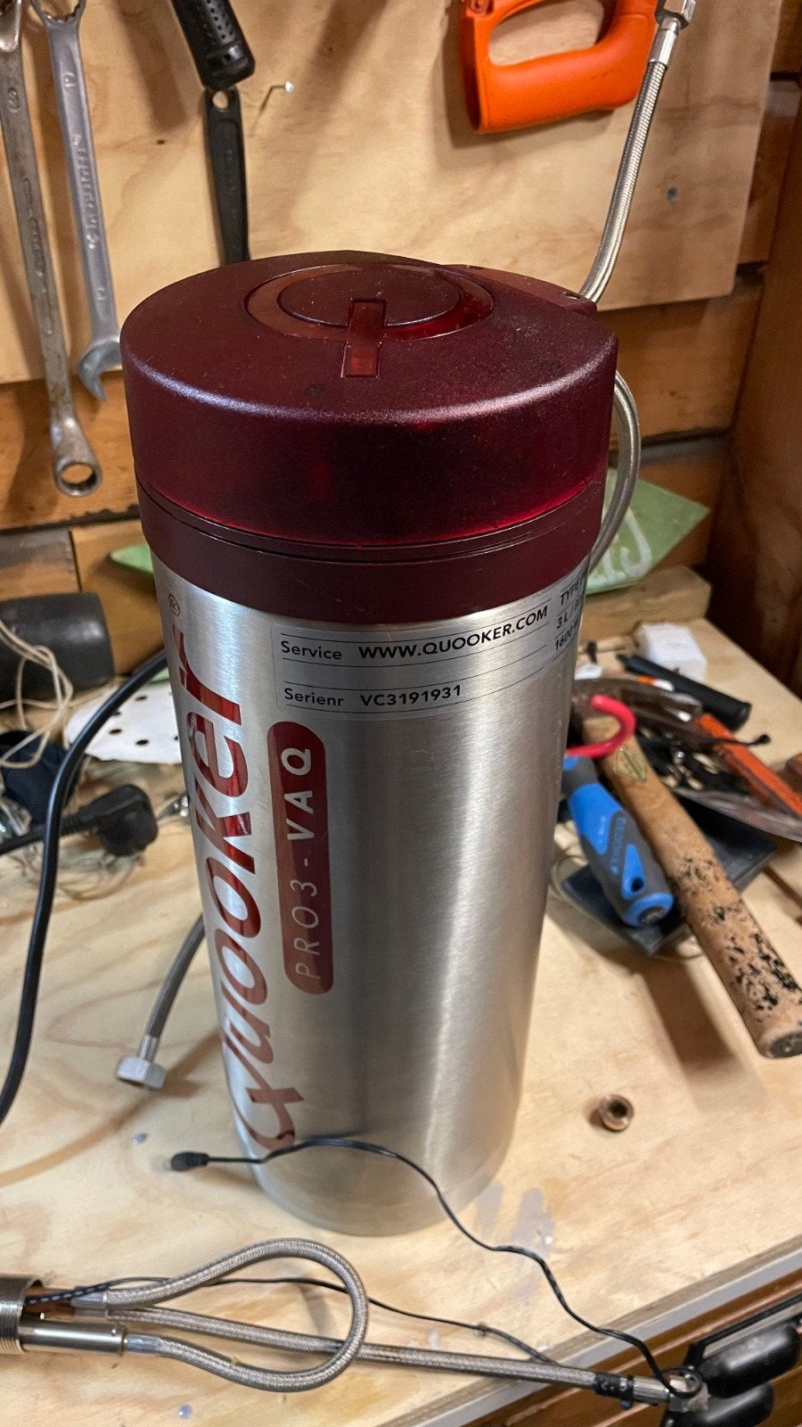 Quooker PRO3-VAQ met nikkel bronzen kraan, Gebruikt, Zilver, Ophalen of Verzenden, Metaal