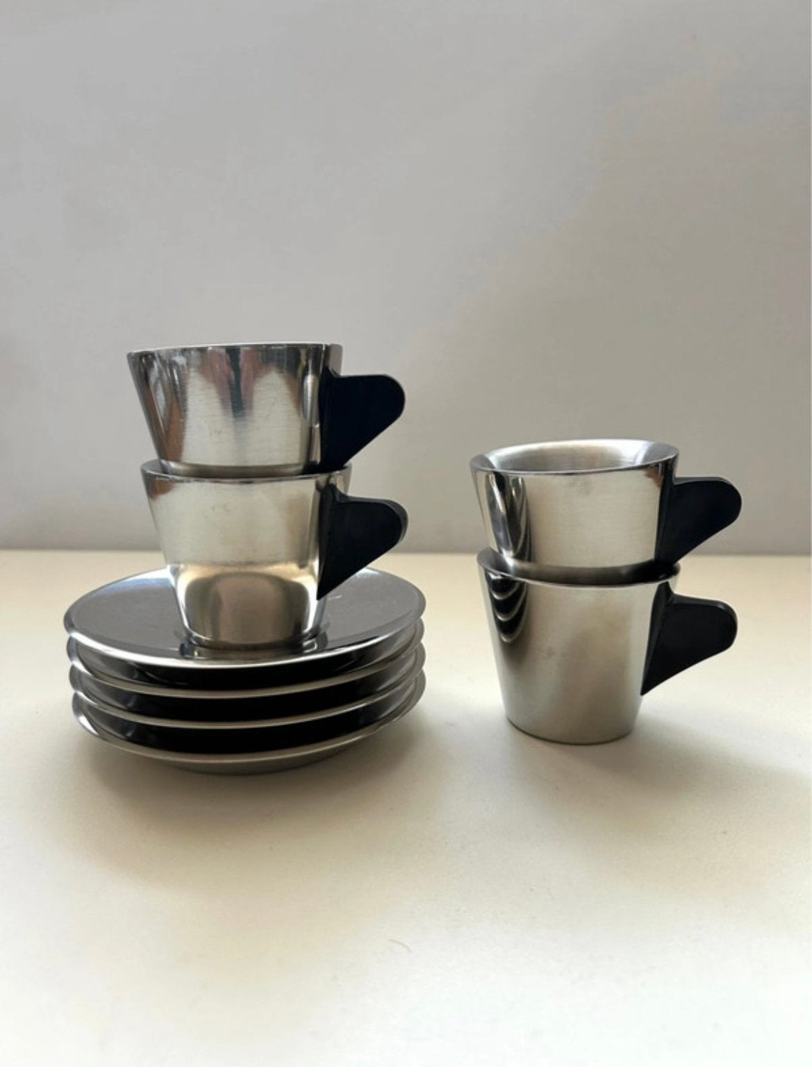 Vintage Ikea rvs espresso kopjes, IKEA, Ophalen of Verzenden, Zo goed als nieuw, Metaal