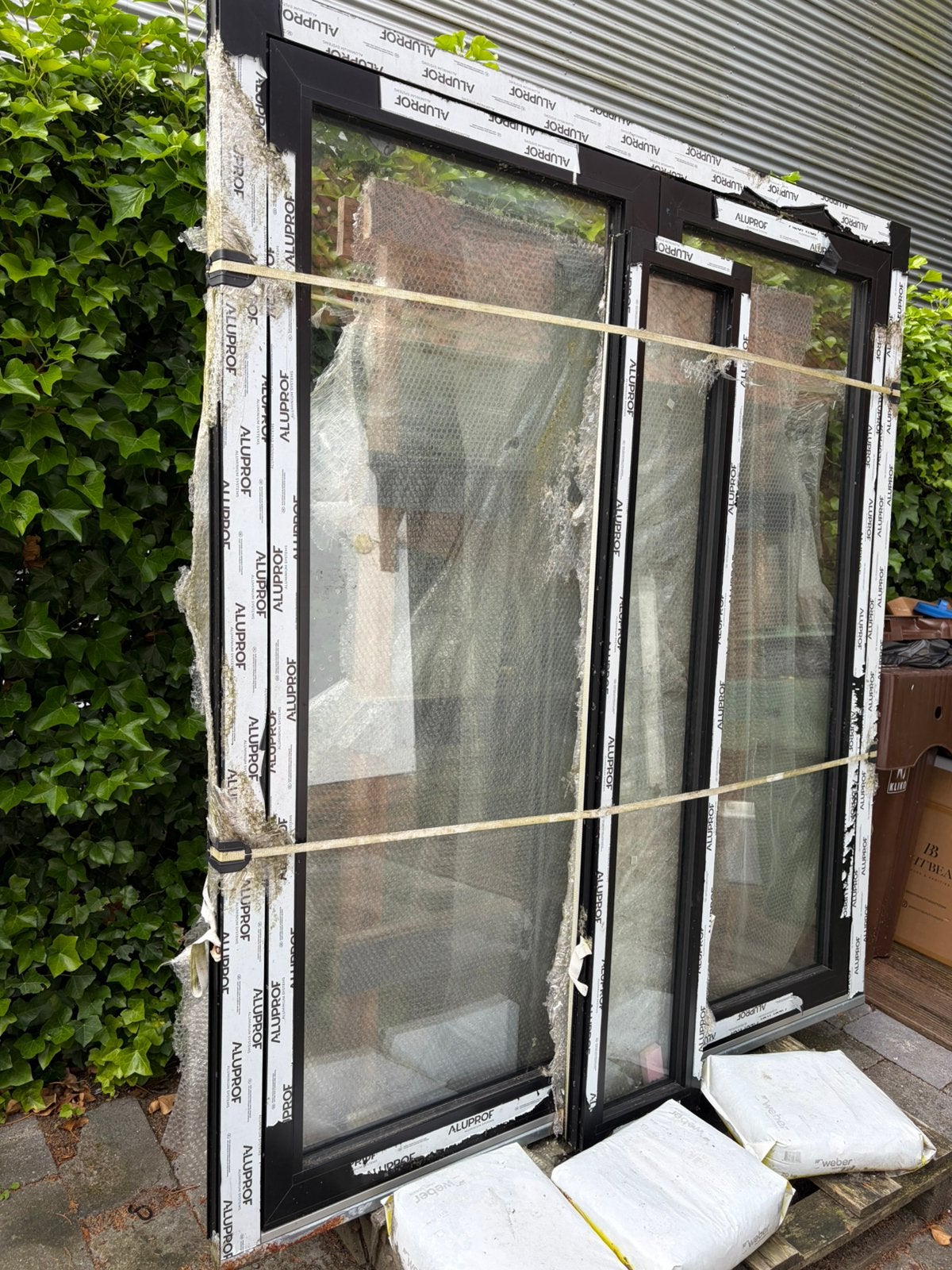 Nieuw Aluprof aluminium kozijn/pui zwart incl. glas+zijraam, Ophalen, 150 tot 225 cm, 150 tot 225 cm, Inclusief glas