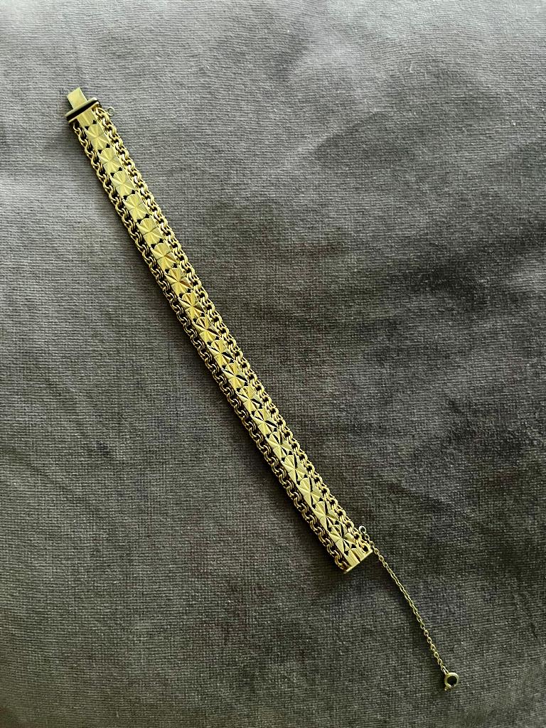 Vintage doublé armband, Ophalen of Verzenden, Gebruikt, Goud, Overige materialen
