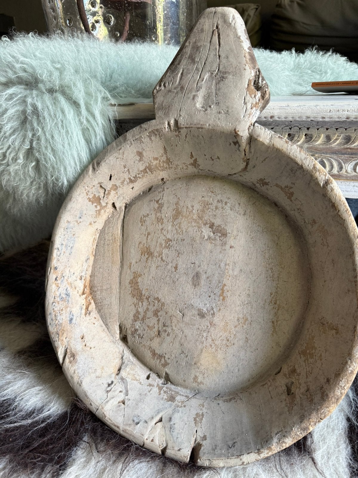 Houten schaal, Huis en Inrichting, Woonaccessoires | Schalen en Manden, Ophalen of Verzenden, Zo goed als nieuw, Rond, Hout