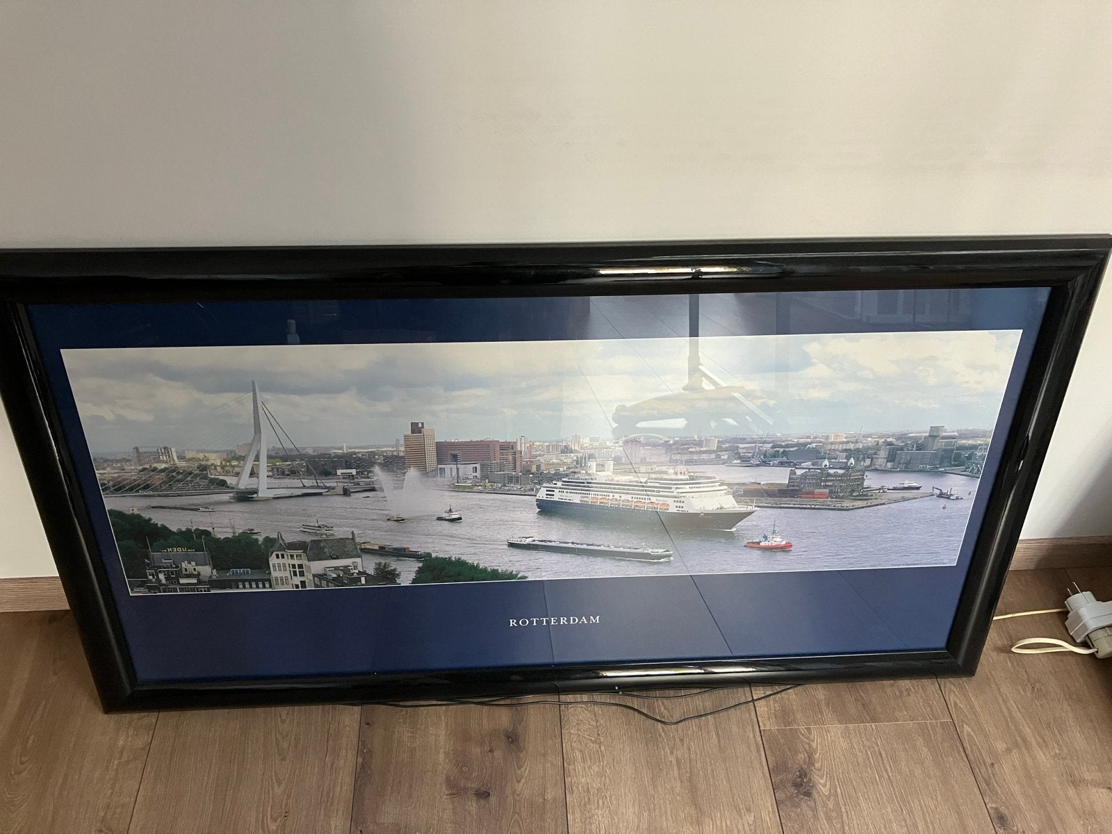 Ingelijste Rotterdam poster - Panoramisch stadsgezicht, Ophalen, 50 – 75, Zo goed als nieuw, 100 tot 125 cm