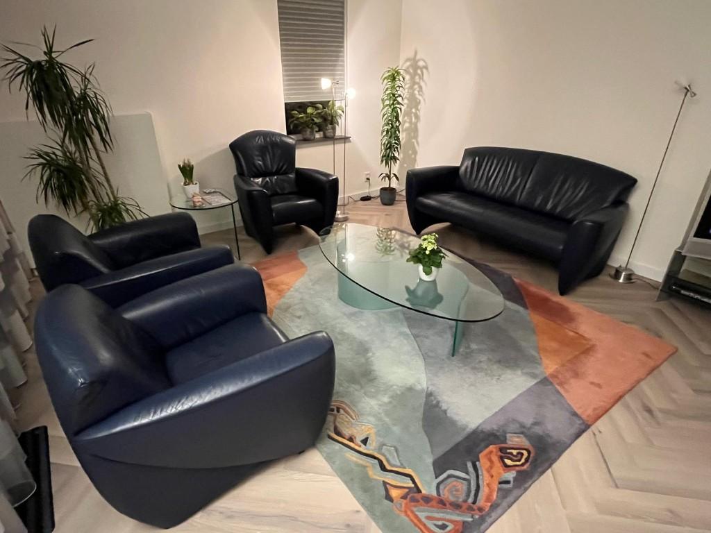 BANKSTEL / KOMPLETE ZITCOMBINATIE / EETTAFEL, Ophalen, Gebruikt, Leer, DESIGN