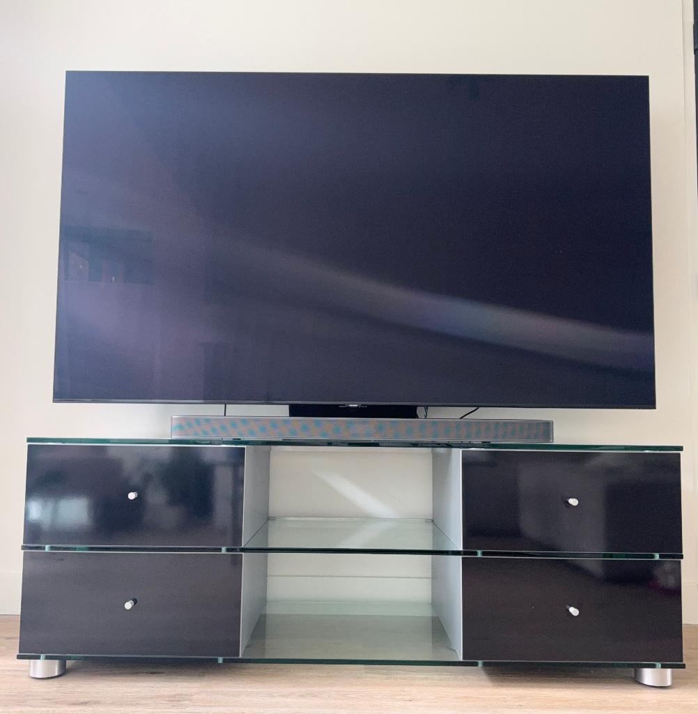 Spectral hoogwaardige glazen TV meubel, Ophalen, 150 tot 200 cm, Minder dan 100 cm, 50 tot 75 cm