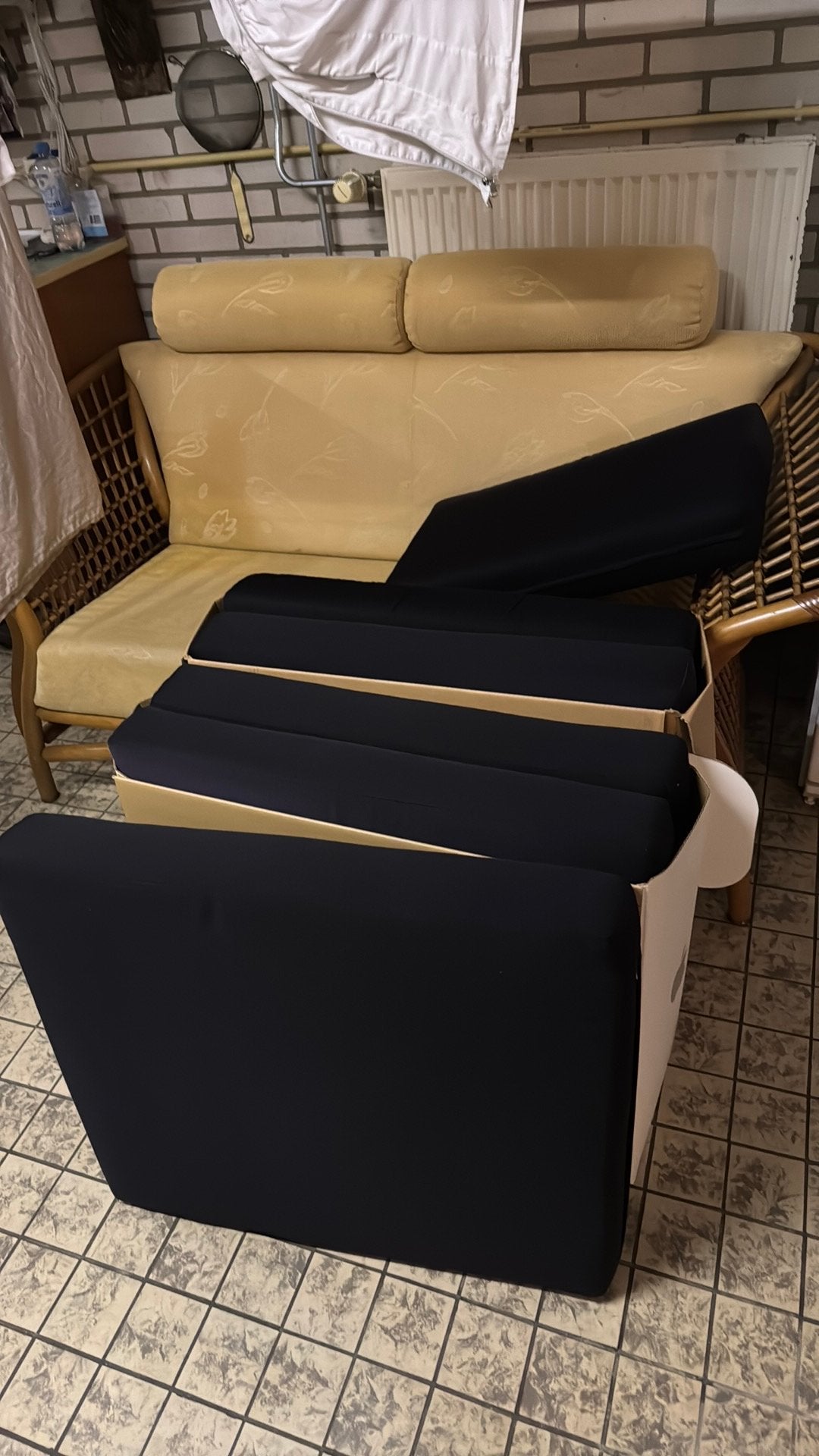 5 Loungekussens 72 x 62 cm (zitvlak), Huis en Inrichting, Ophalen, Overige merken, Gebruikt, Zwart