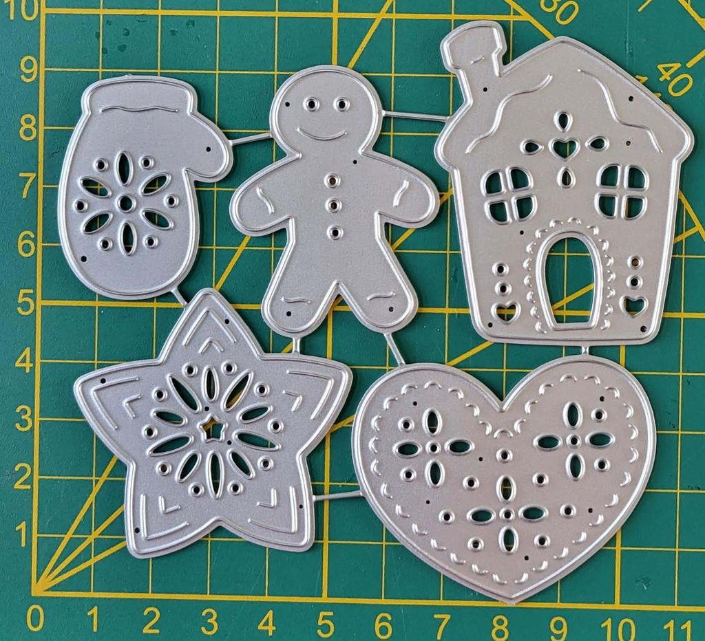 Snijmal kerst handschoen/ gingerbread/ huisje/ ster en huisj, Hobby en Vrije tijd, Ophalen of Verzenden, Nieuw, Kerst, Pons of Mal