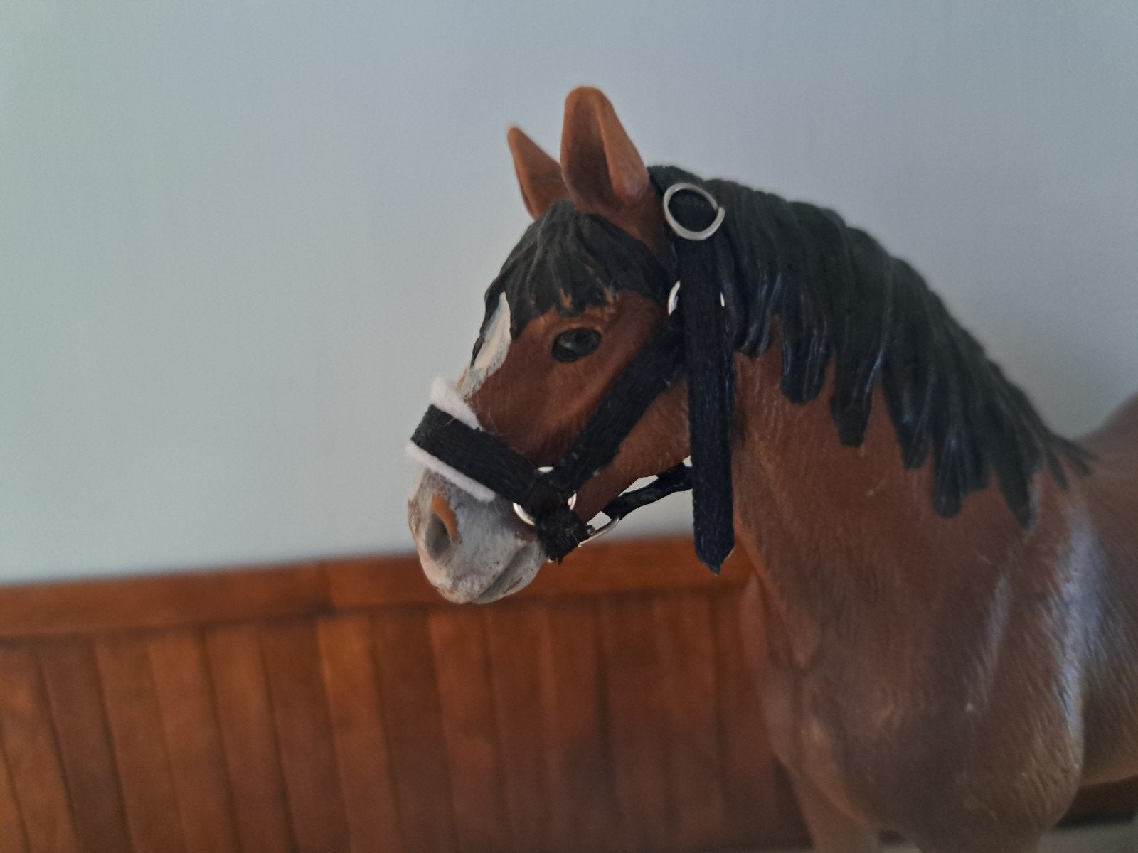 schleich halster zwart, Ophalen of Verzenden, Zo goed als nieuw, Paard, Beeldje of Figuurtje