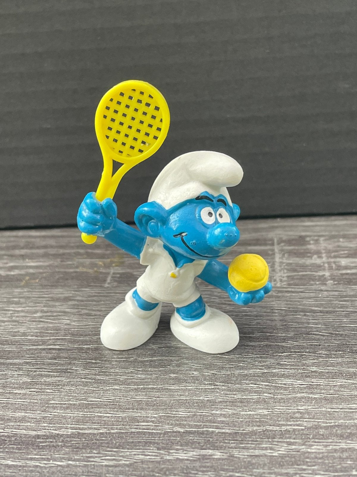 Smurf tennis Figuurtje - Vintage Smurfen Collectible, Verzamelen, Smurfen, Ophalen of Verzenden, Gebruikt, Overige Smurfen, Poppetje, Figuurtje of Knuffel