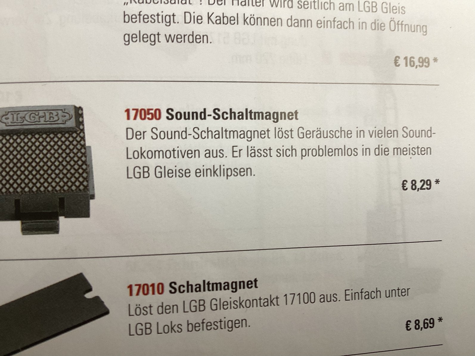 Lgb 17050 schakelmagneet voor de lokfluit of bel, Ophalen of Verzenden, LGB