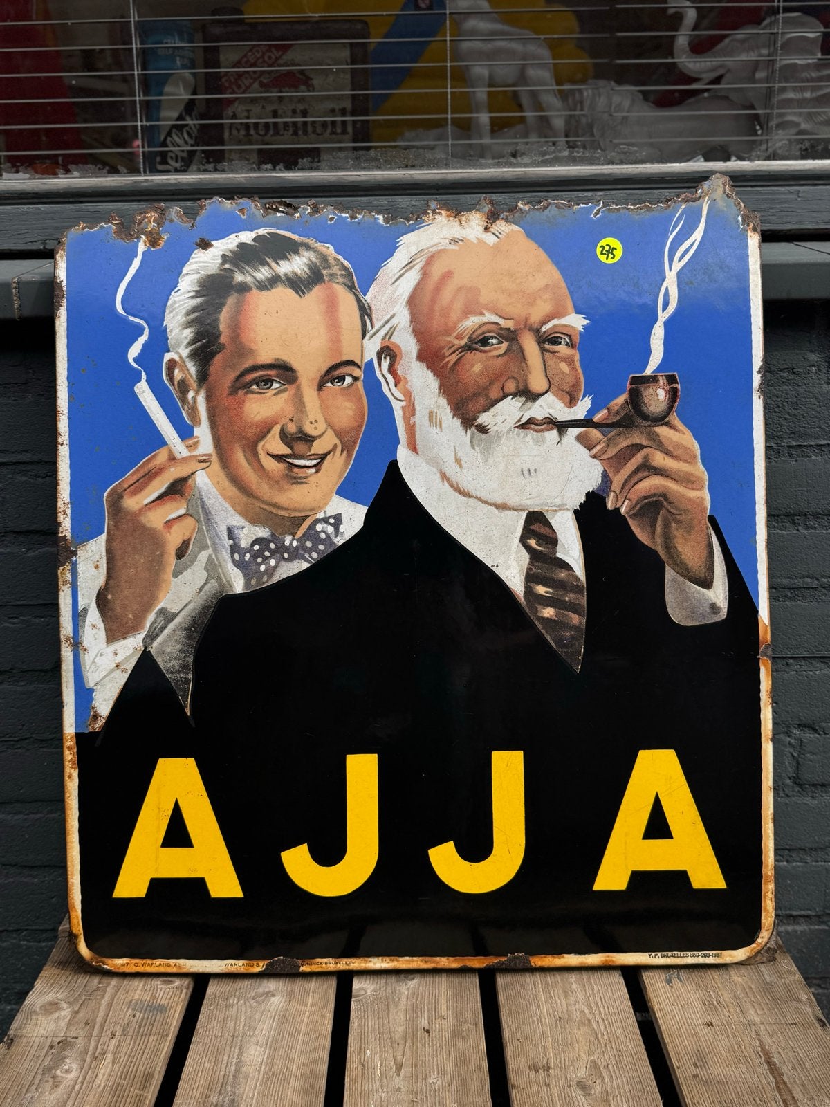 AJJA Emaille Reclamebord - Vintage Tabak Reclame, Ophalen of Verzenden