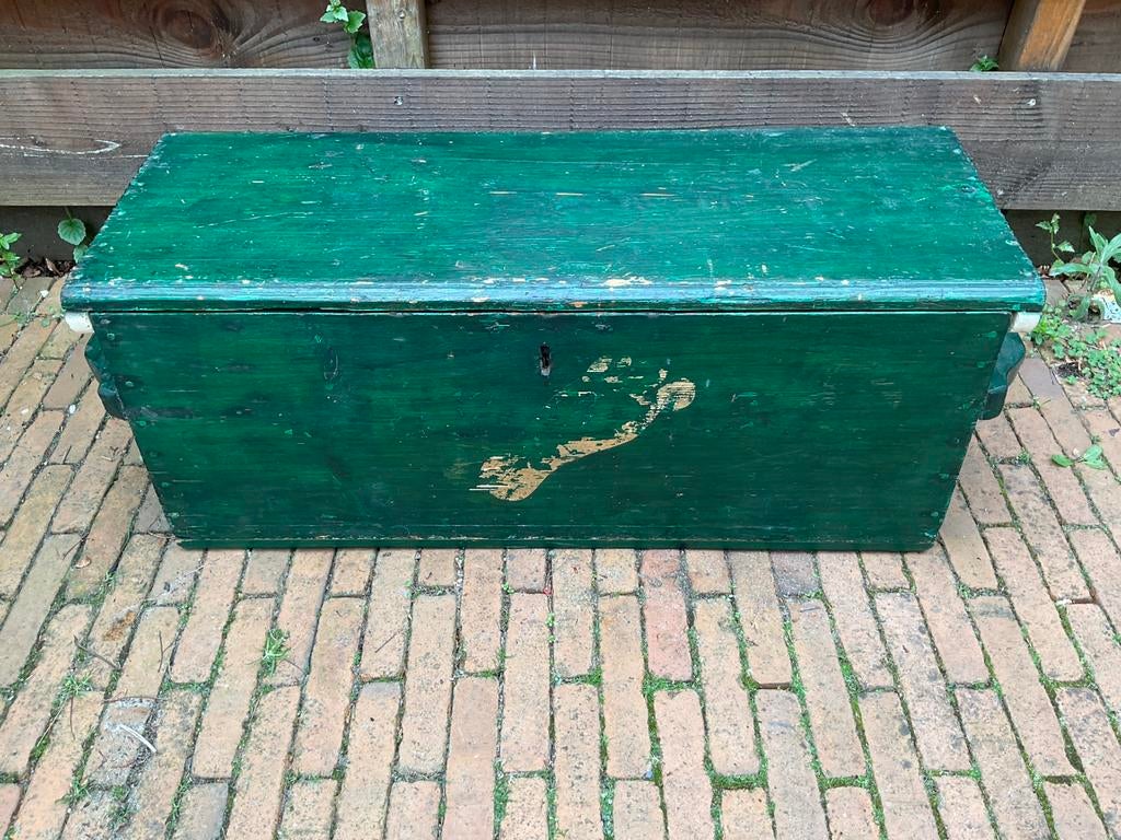 Een originele griendkist opbergkist zonder sleutel Biesbosch, Ophalen, Gebruikt, 50 tot 100 cm, Minder dan 50 cm