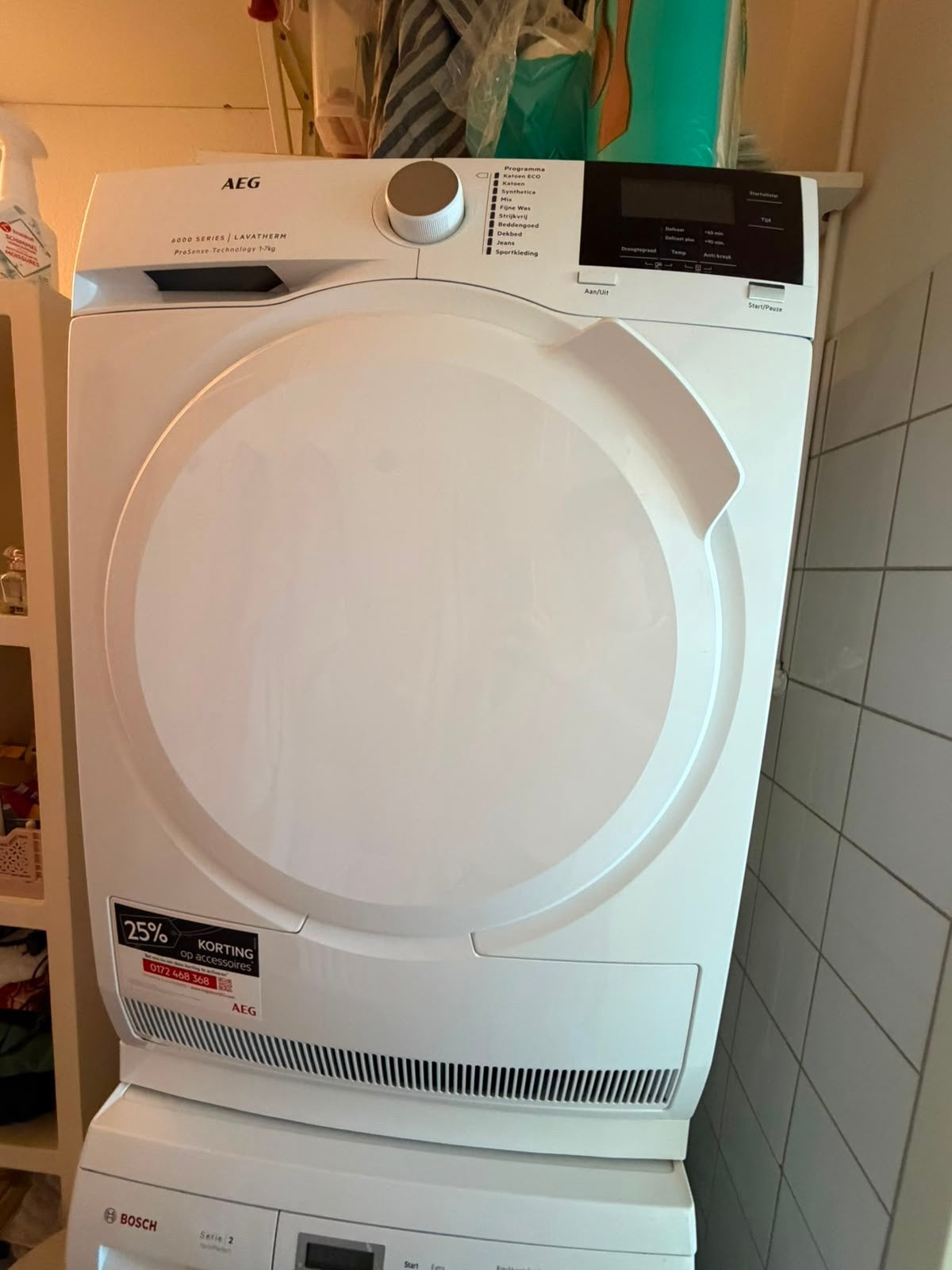 AEG 6000series condens droger 7kg MOET WEG asap., 6 tot 8 kg, Ophalen of Verzenden, Zo goed als nieuw, 85 tot 90 cm