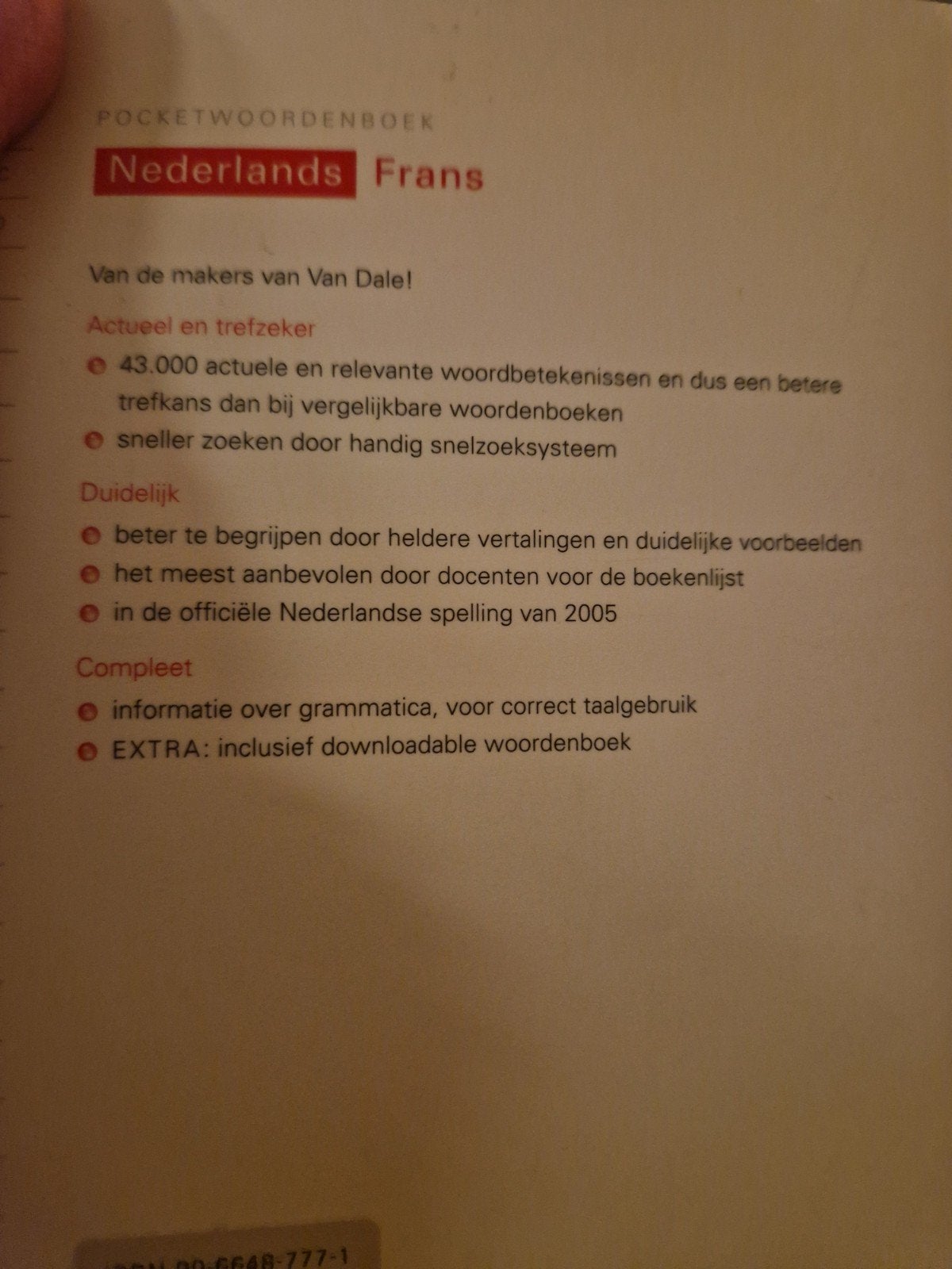 Van Dale Pocketwoordenboek Nederlands Frans - Nieuwstaat, Ophalen of Verzenden