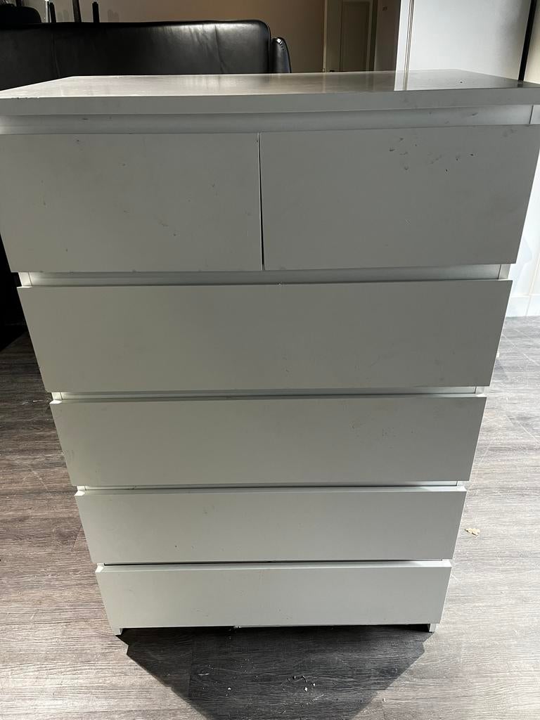 IKEA Malm ladekast wit - 6 lades, Ophalen, Gebruikt, 5 laden of meer, 100 tot 150 cm