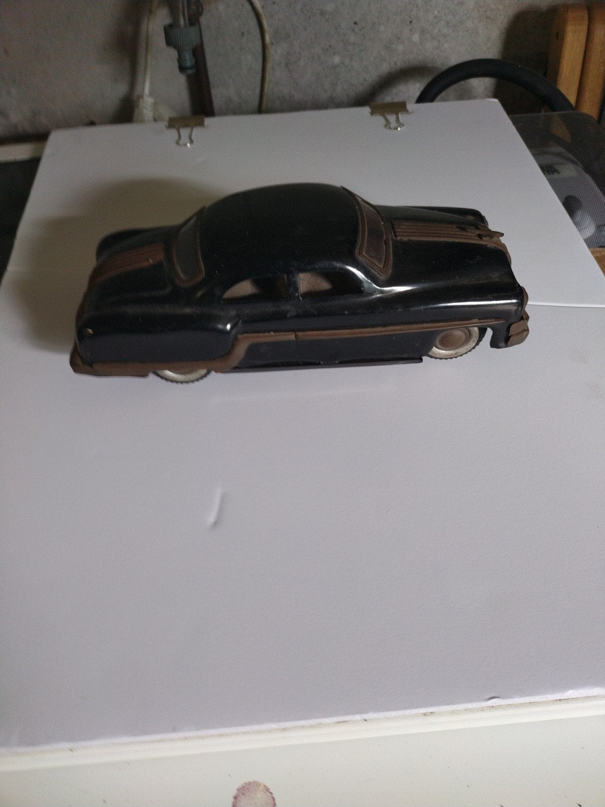 Vintage blikken speelgoedauto - Zwarte klassieke auto, Ophalen of Verzenden, Gebruikt
