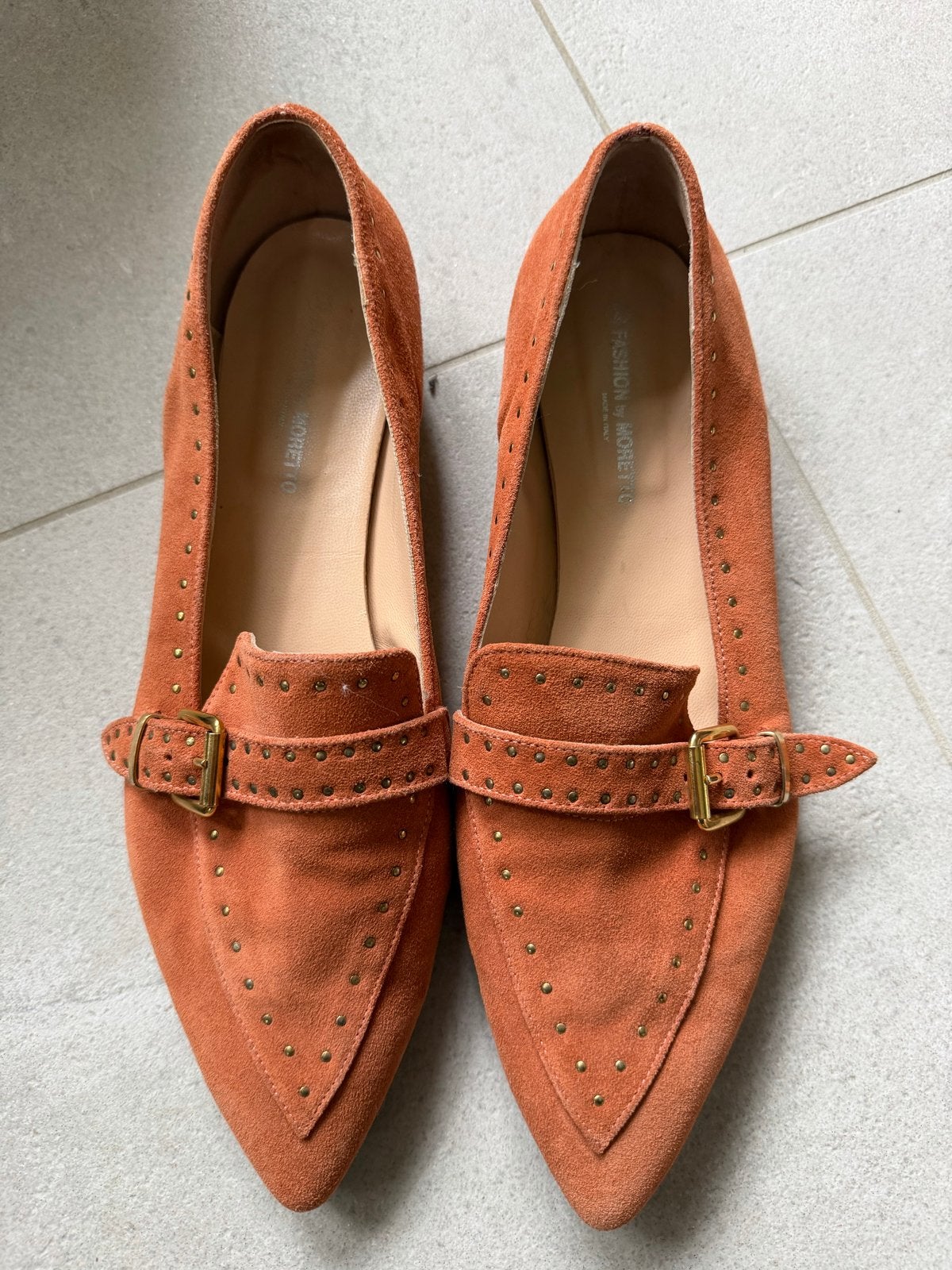 Moretto ballerina's/loafers oranje - Maat 45, Kleding | Dames, Schoenen, Ophalen of Verzenden, Gedragen, Oranje, Ballerina's
