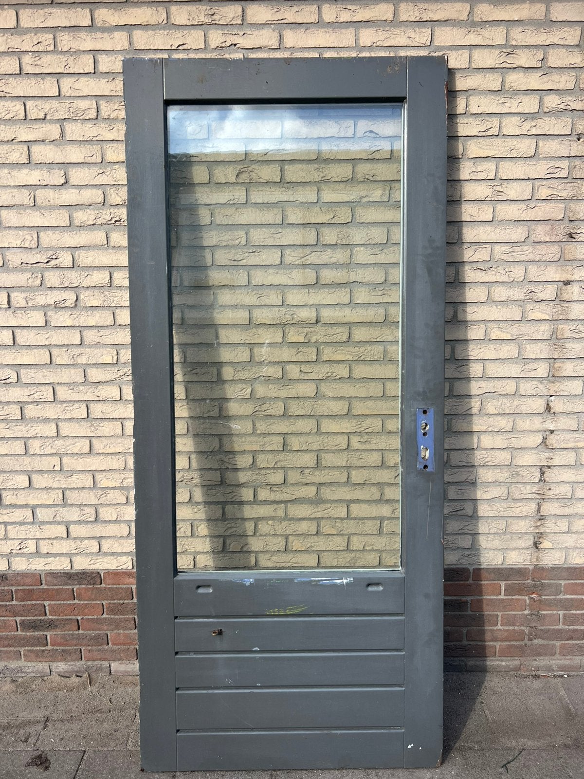 Buitendeur + dubbelgas, Doe-het-zelf en Verbouw, Ophalen, Gebruikt, 80 tot 100 cm, Buitendeur