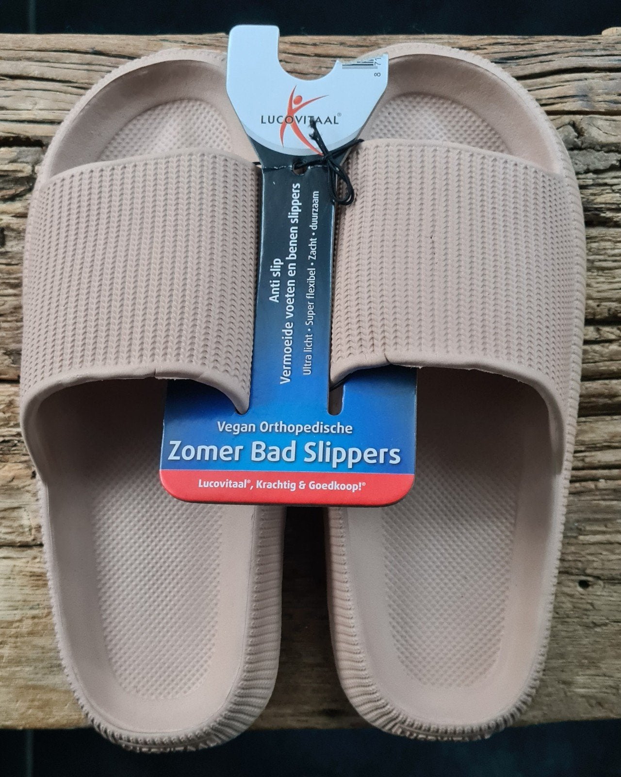 Lucovitaal Orthopedische zomer bad slippers Maat 37-38, Slippers, Beige, Nieuw, Ophalen of Verzenden