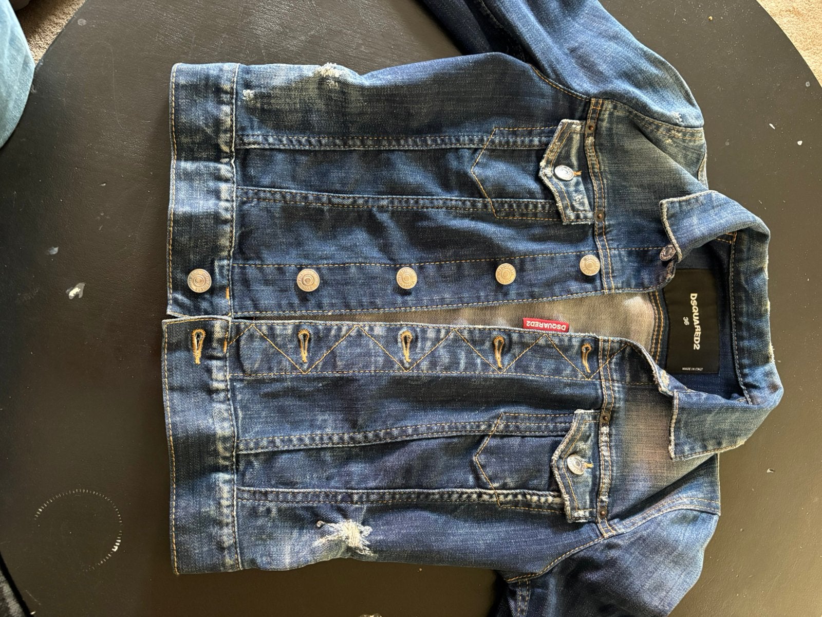 Dsquared spijkerjasje Dames, Ophalen of Verzenden, Zo goed als nieuw, Maat 36 (S), Blauw