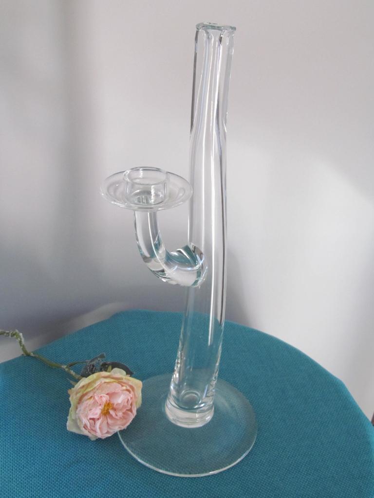 Cleybergh Crystal Glass Kaarsenstandaard / Vaas Large, Ophalen of Verzenden, Zo goed als nieuw, Overige kleuren, Glas