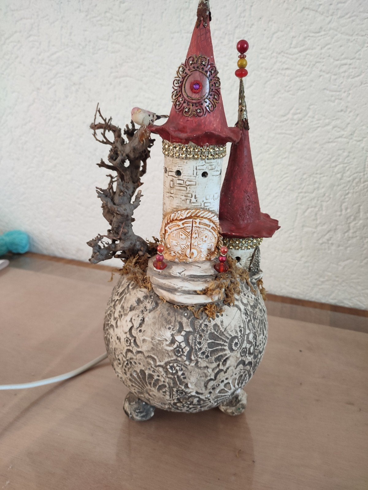Efteling Droomvlucht Kasteel met lampje - Handgemaakt, Ophalen of Verzenden, Zo goed als nieuw, Overige typen