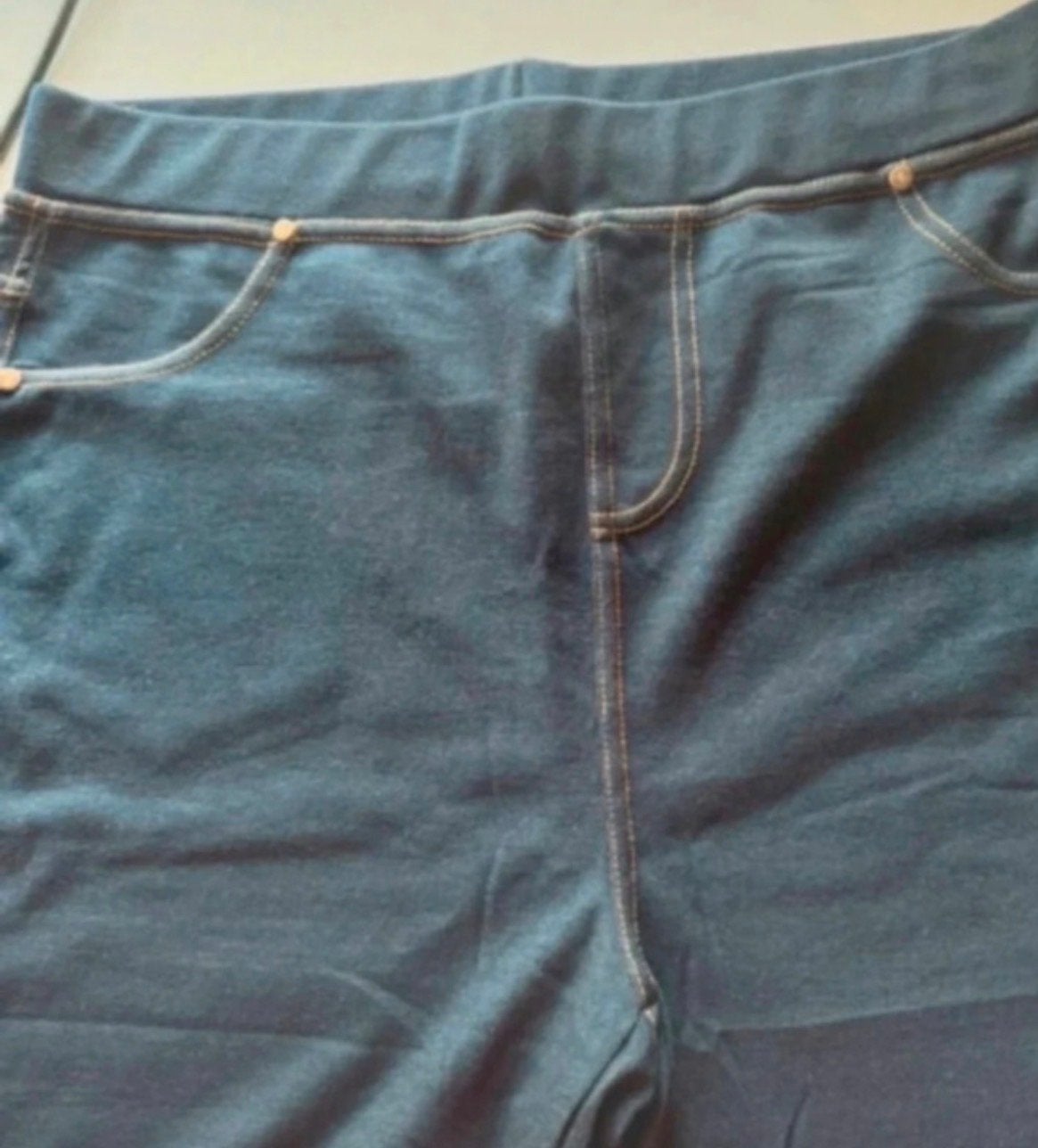 Donkerblauwe Jeanslegging Maat 3XL/4XL (valt klein), Blauw, Maat 46/48 (XL) of groter, Ophalen of Verzenden, Lang