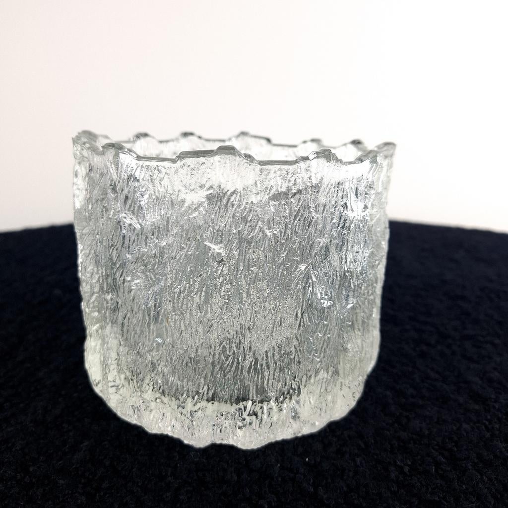 Vintage Pukeberg ijsglas vaas/ijsemmer mid century jaren 70, Antiek en Kunst, Antiek | Glas en Kristal, Ophalen of Verzenden