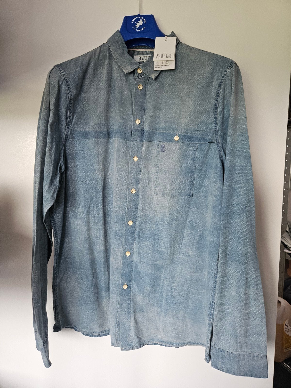 Pearly King spijkeroverhemd XL - Nieuw met kaartjes, Blauw, Onbekend, Nieuw, Ophalen of Verzenden