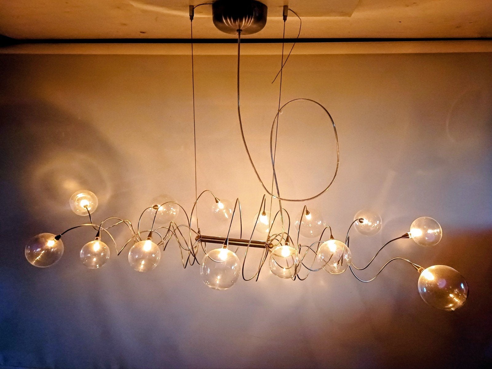 Harco loor design lamp big bubbels Kite 14 bollen, Ophalen, Zo goed als nieuw, Glas