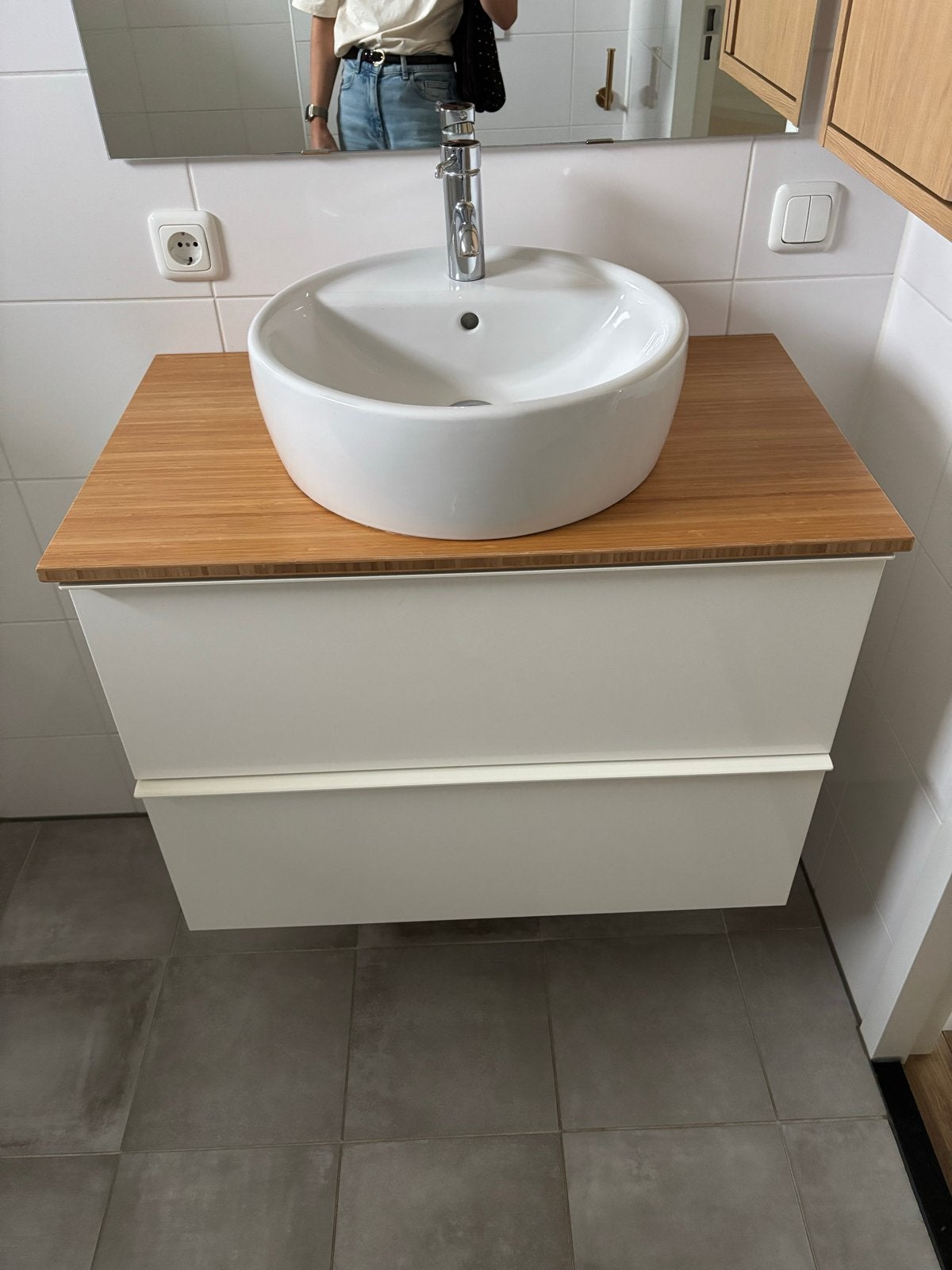 Badkamermeubel met wastafel en spiegelkast, Huis en Inrichting, Ophalen, 50 tot 100 cm, Zo goed als nieuw, Minder dan 100 cm