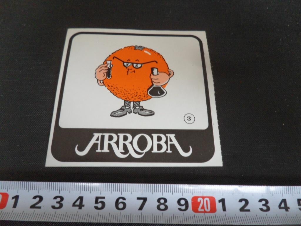 sticker arroba #3 strip sinaasappel onderzoeker lab, Ophalen, Zo goed als nieuw