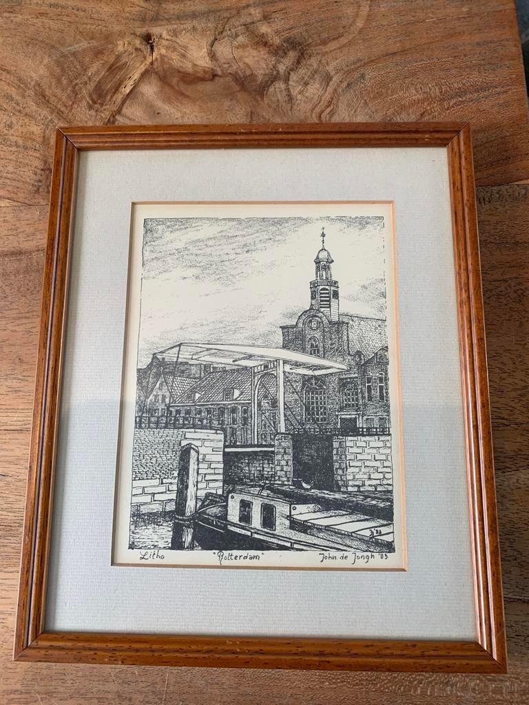 Litho "Gelderdam" door John de Jongh '83, Ophalen of Verzenden