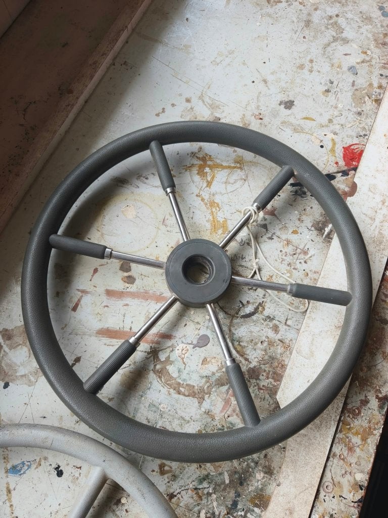 Stuurwiel staal - boot - roer - diameter 55cm - 6 spaaks, Watersport en Boten, Ophalen, Gebruikt, Overige typen