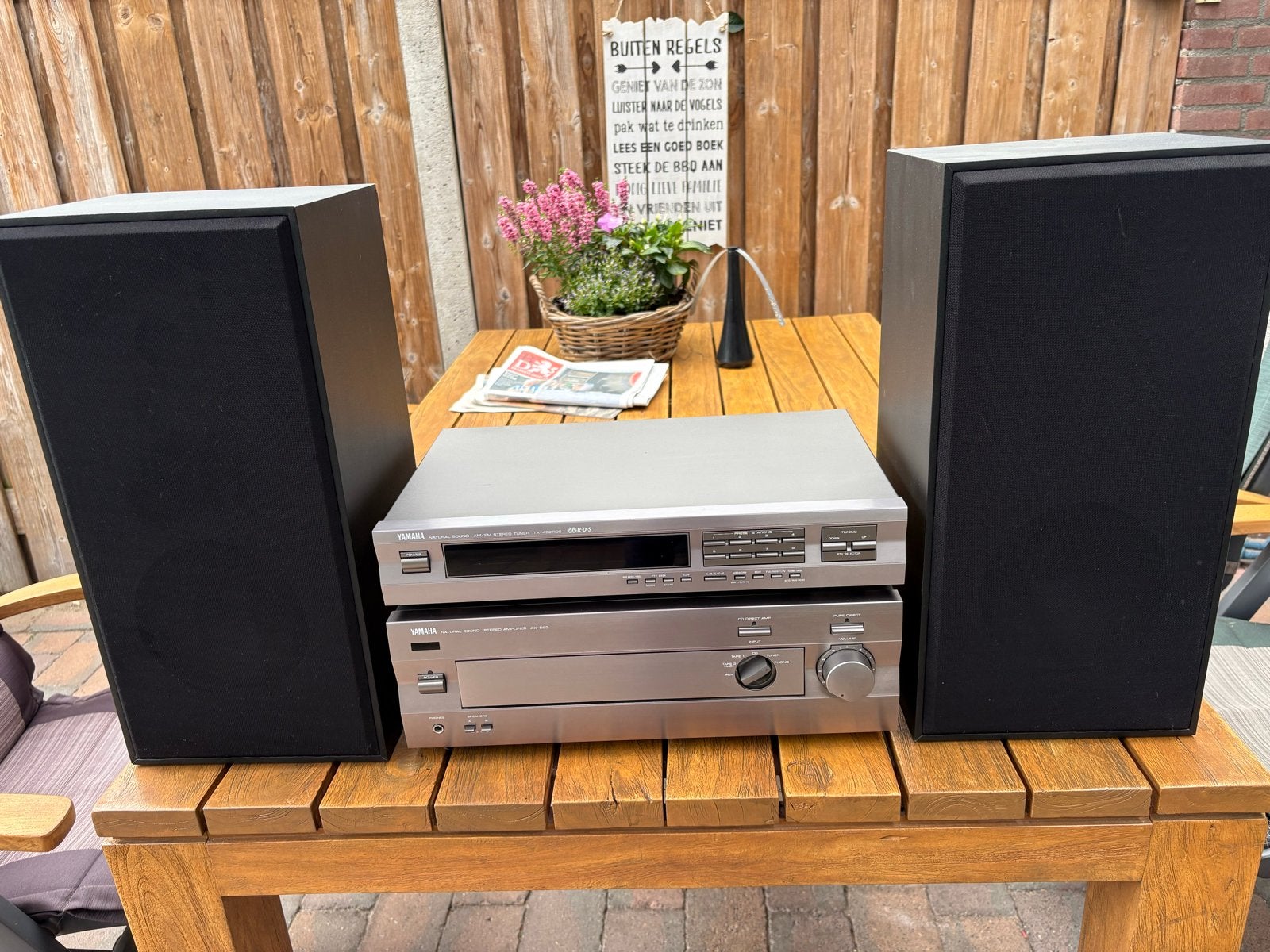 Yamaha AX-592 Versterker met TX-492RDS Tuner en Speakers, Gebruikt, Losse componenten, Tuner of Radio, Ophalen
