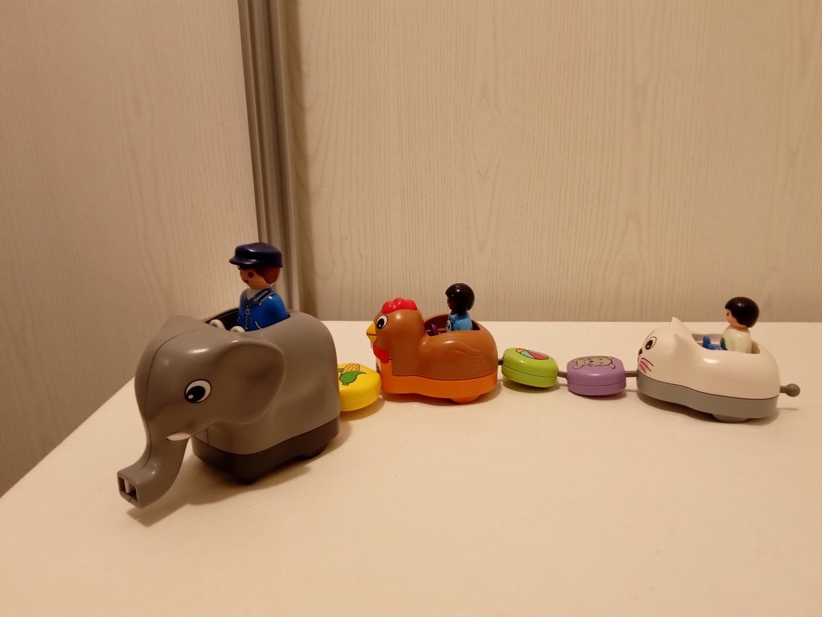 123 Playmobil vrolijke dierentrein, Ophalen of Verzenden, Gebruikt