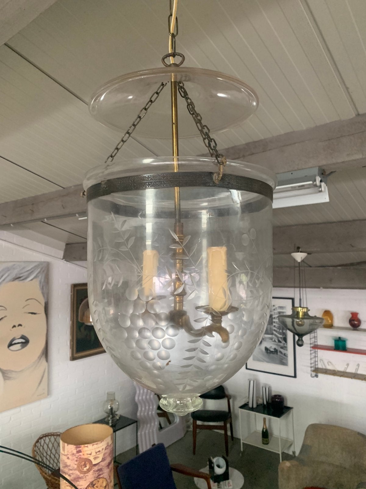 lamp klassieke glazen kloklantaarn bell jar lamp hundi-lanta, Ophalen of Verzenden