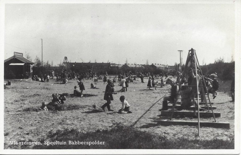 Vlaardingen (Z.H.) Speeltuin Babberspolder, 1950, Ophalen of Verzenden, 1940 tot 1960, Ongelopen, Zuid-Holland