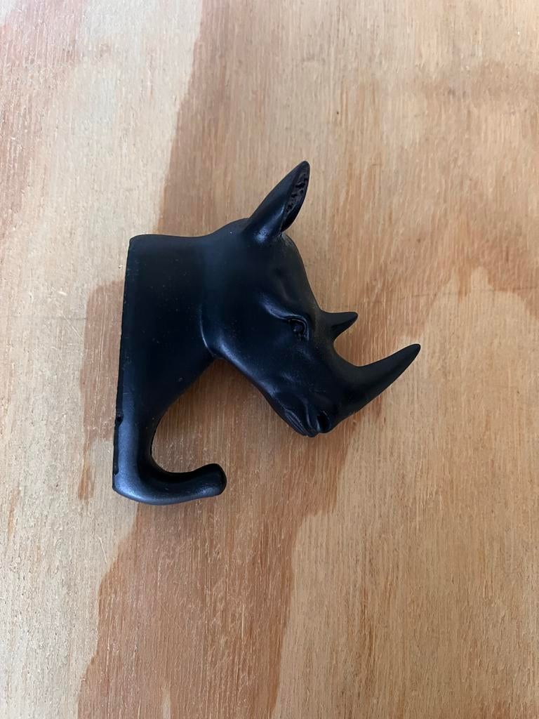 Neushoorn en giraf ophanghaak voor jungle kinderkamer, Zwart, Overige stijlen, Kunststof, Ophalen of Verzenden