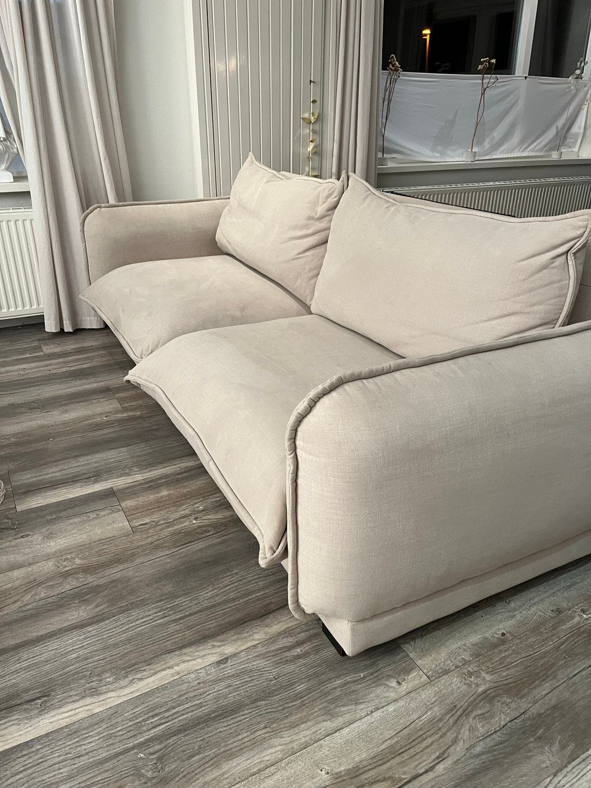 Bank kaleo karwei beige, Ophalen, Gebruikt, Driepersoons, 75 tot 100 cm