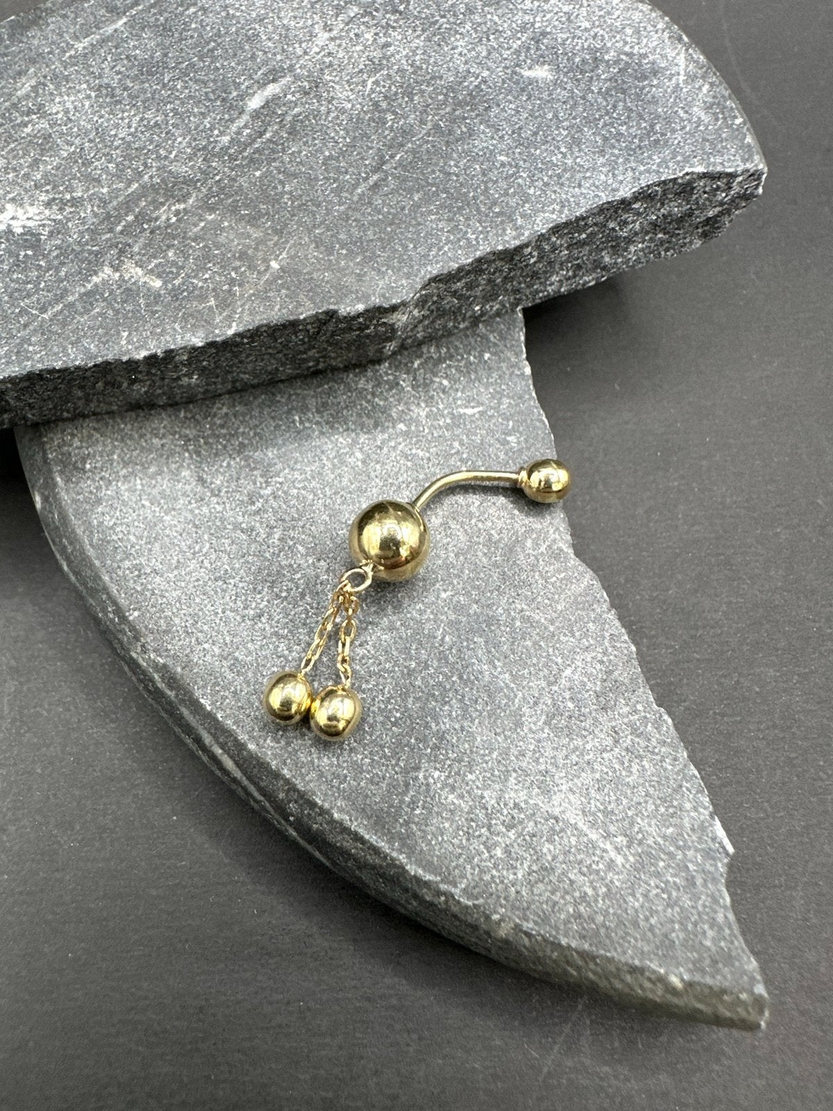 14k Gouden Navelpiercing met Hangers, Ophalen of Verzenden, Nieuw, Goud, Navelpiercing
