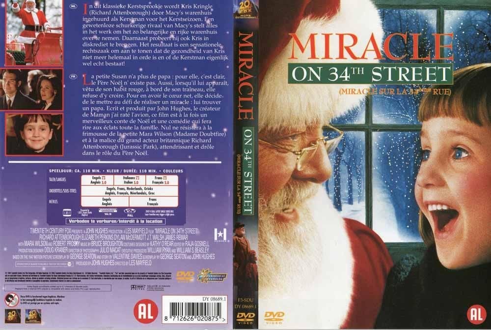 Miracle on 34th Street 1994 met Richard Attenborough,, Alle leeftijden, Ophalen of Verzenden, Zo goed als nieuw